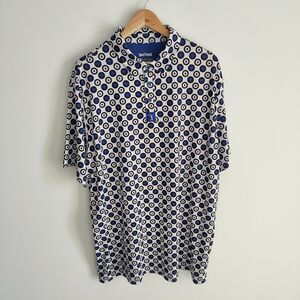Bogey Bros Polo Shirt Mens 2XL Magic 8 Ball Golf Performance Stretch Geometric